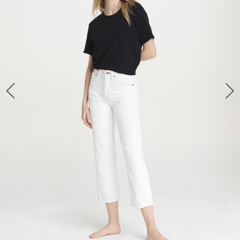 Rag and Bone High Rose White Jeans